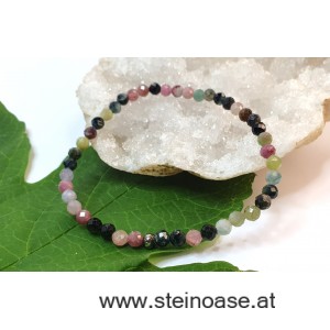 Armband Turmalin bunt, facettiert 4mm